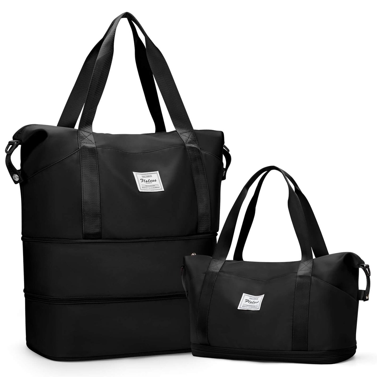 Waterproof Travel Duffle Bag – Expandable Black Weekender